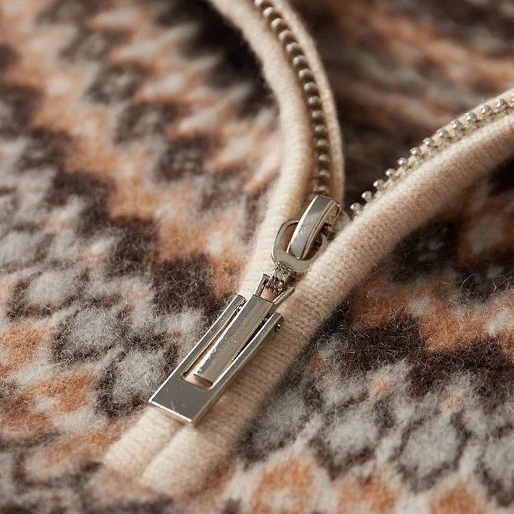 Κομψό κασμιρένιο πουλόβερ με φερμουάρ