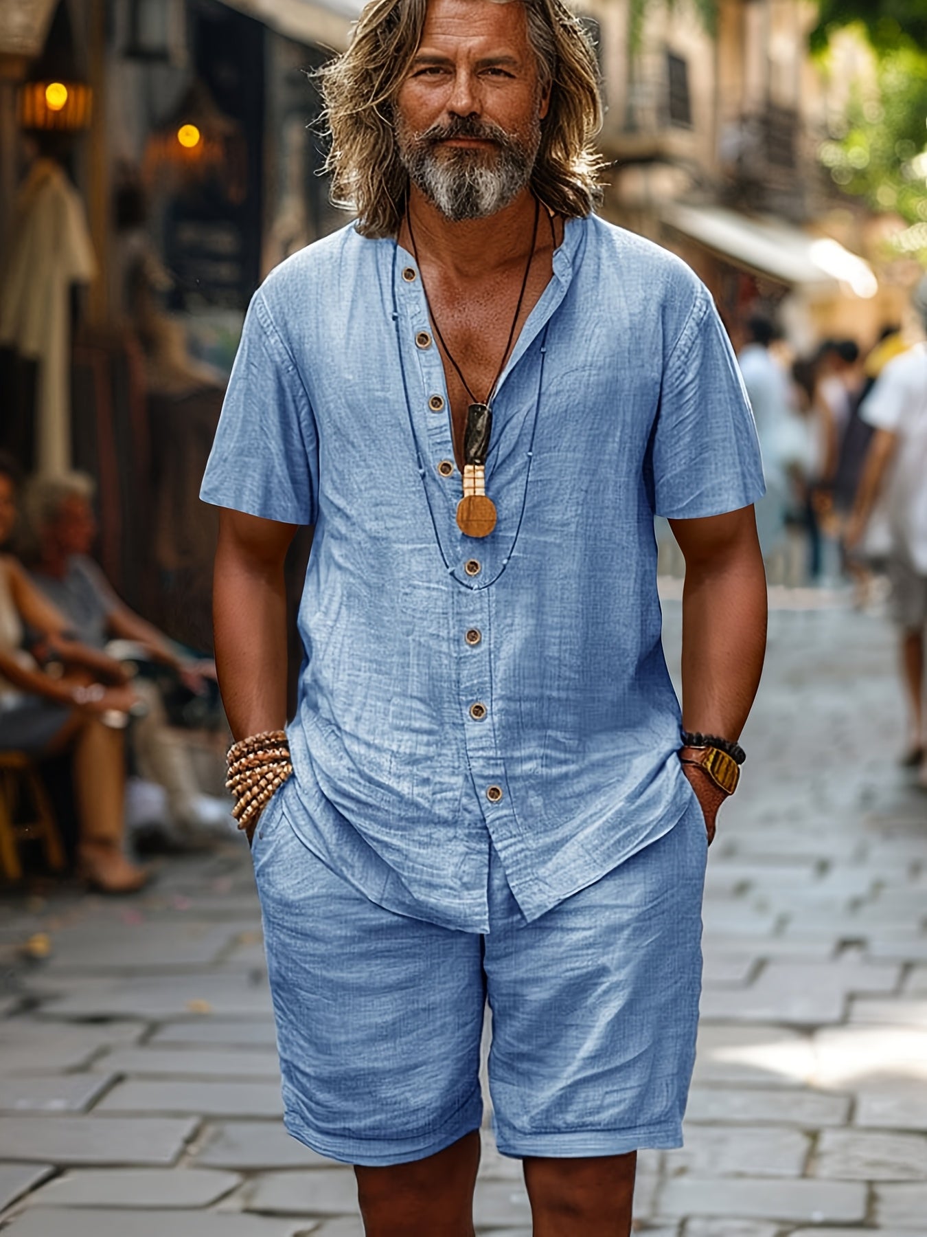 Κομψό σετ με κοντά μανίκια