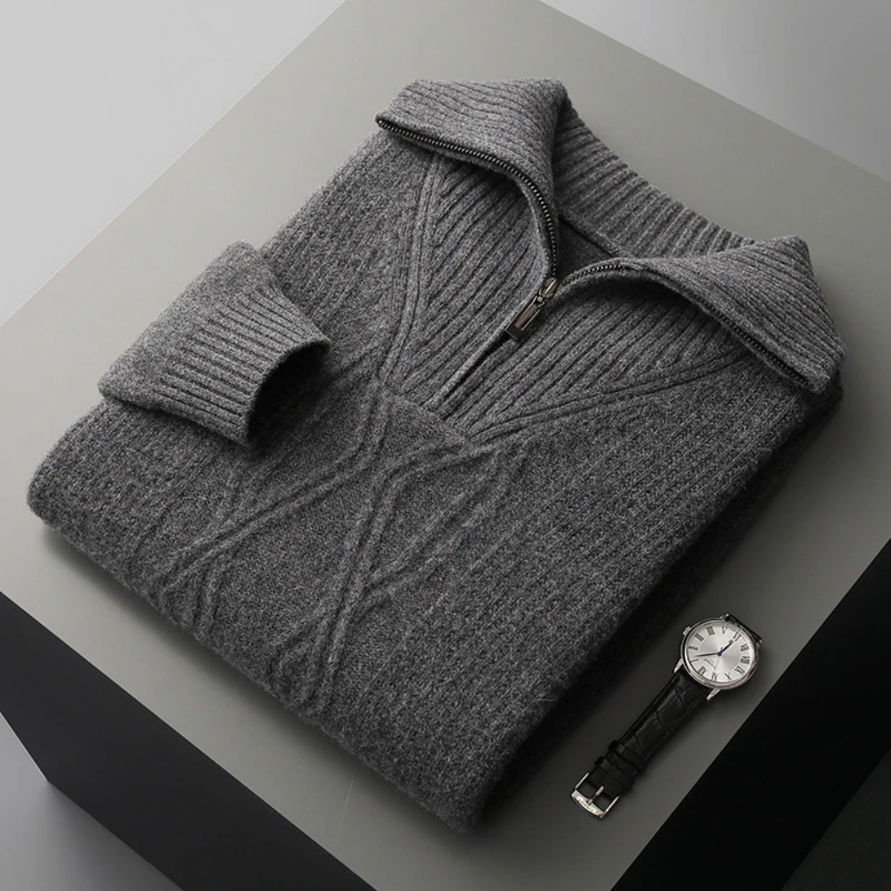 Πουλόβερ Taranto Merino Wool με φερμουάρ