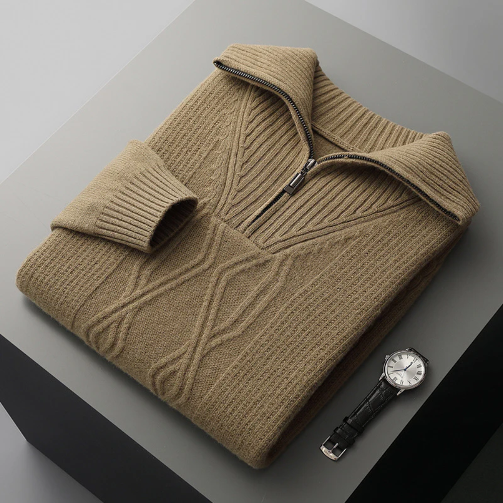 Πουλόβερ Taranto Merino Wool με φερμουάρ