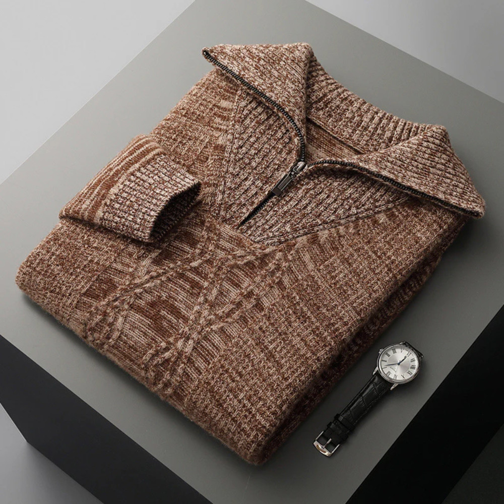Πουλόβερ Taranto Merino Wool με φερμουάρ