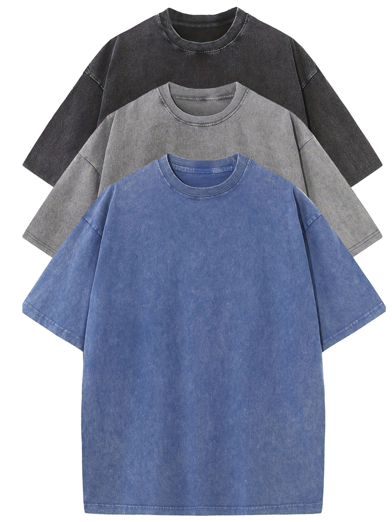 Σετ casual βαμβακερό oversized Tee - 3-Pack