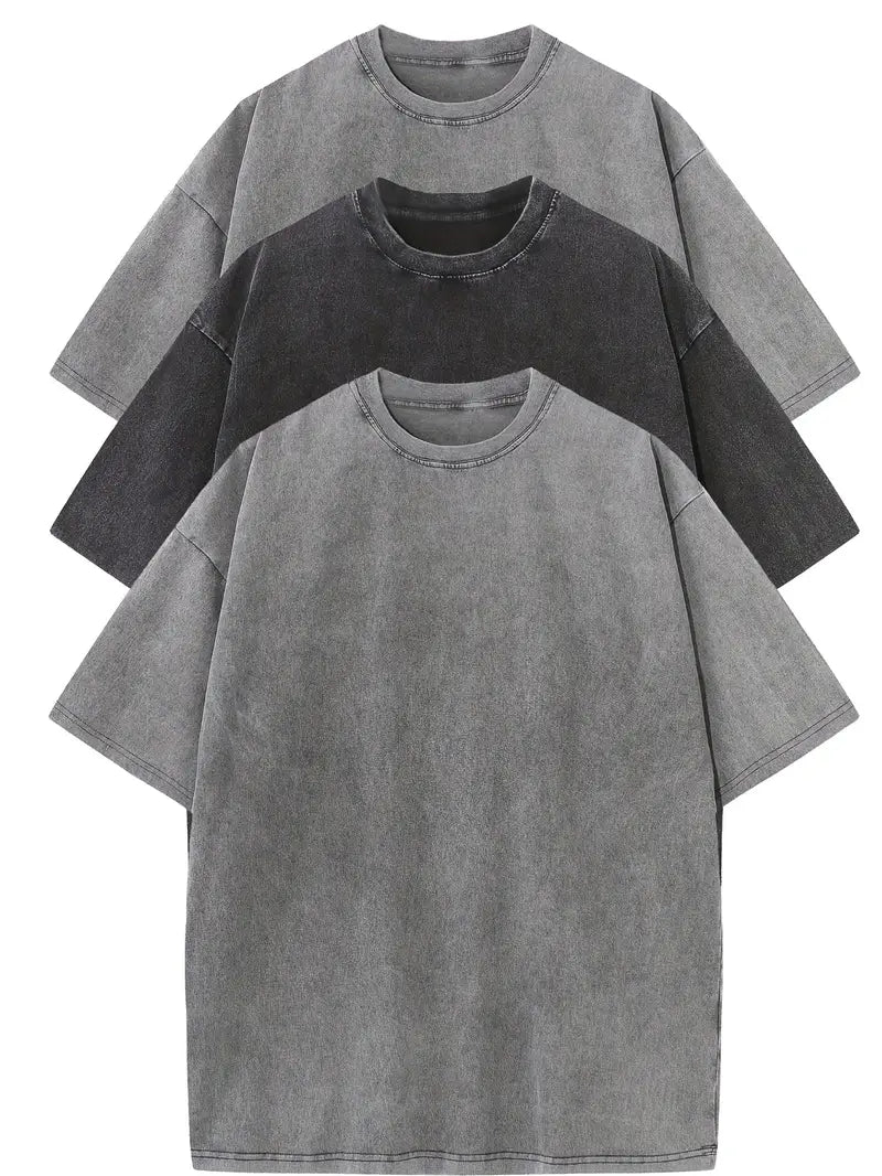 Σετ casual βαμβακερό oversized Tee - 3-Pack