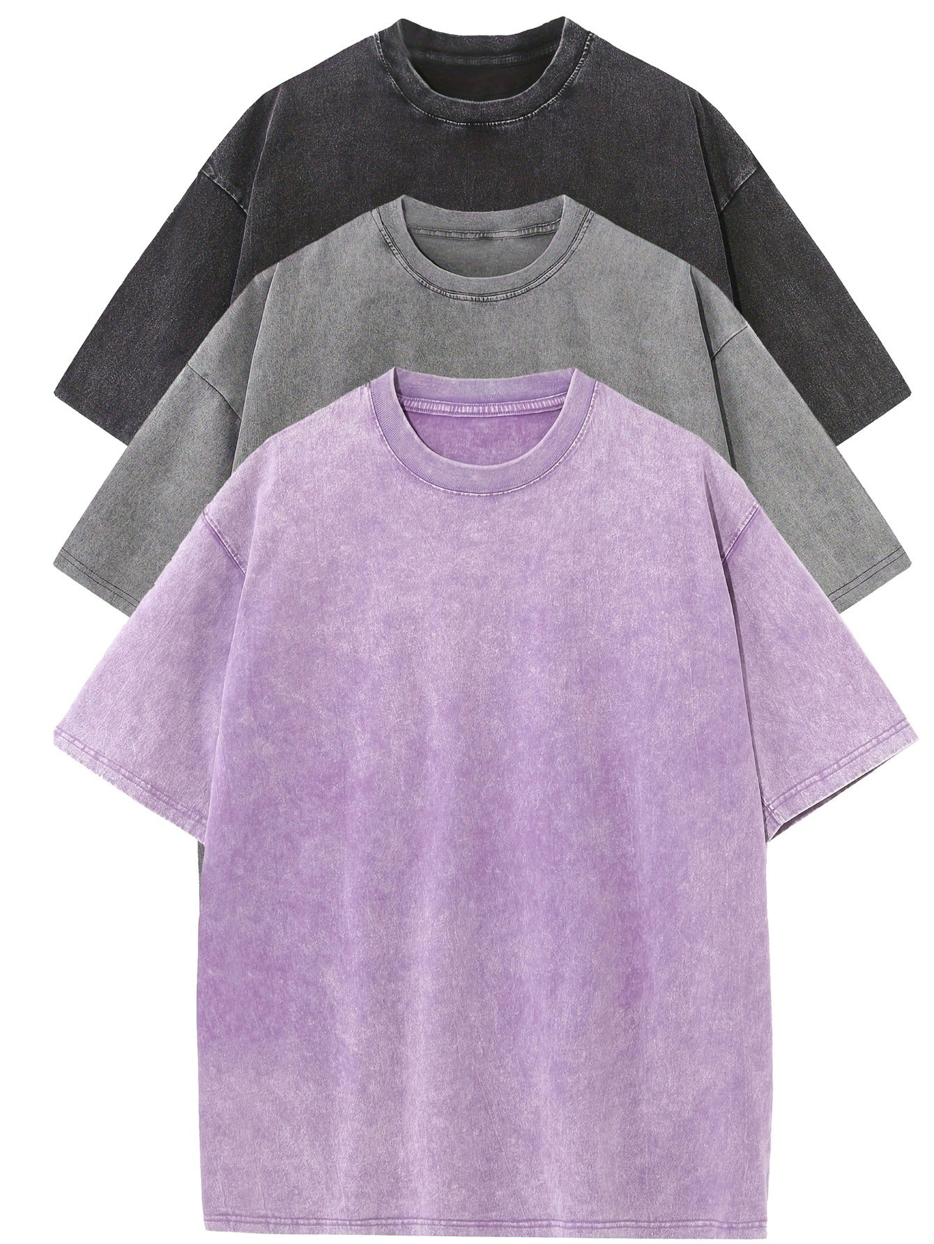 Σετ casual βαμβακερό oversized Tee - 3-Pack