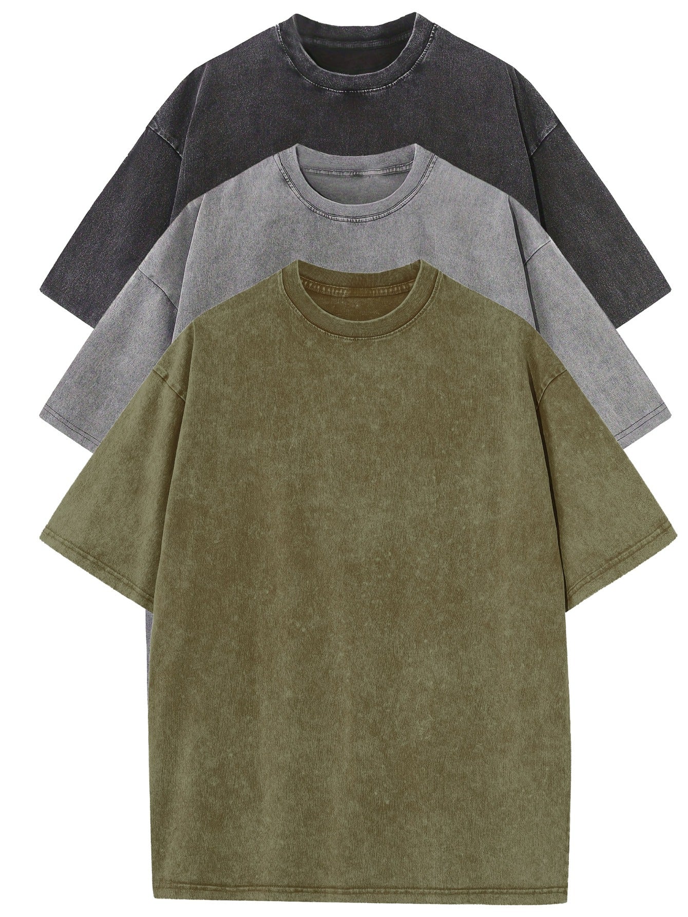 Σετ casual βαμβακερό oversized Tee - 3-Pack