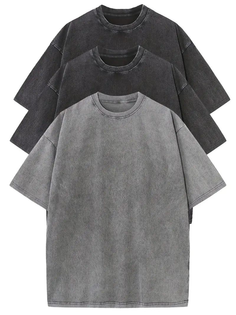 Σετ casual βαμβακερό oversized Tee - 3-Pack