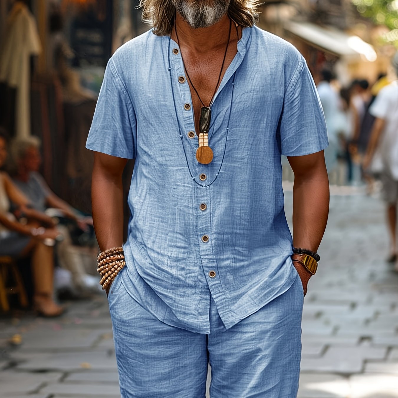 Κομψό σετ με κοντά μανίκια