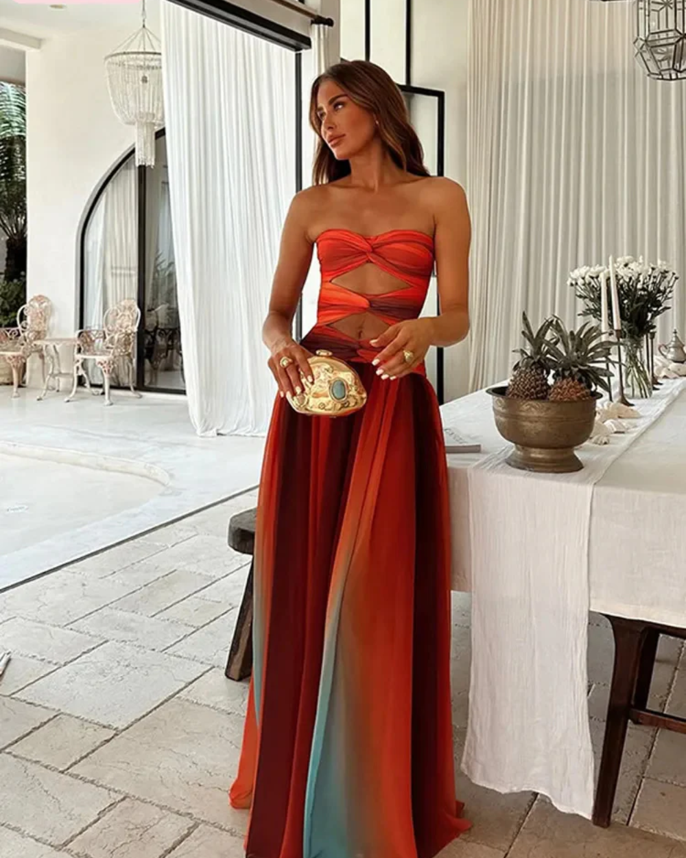 Valentina Κομψό Maxi φόρεμα