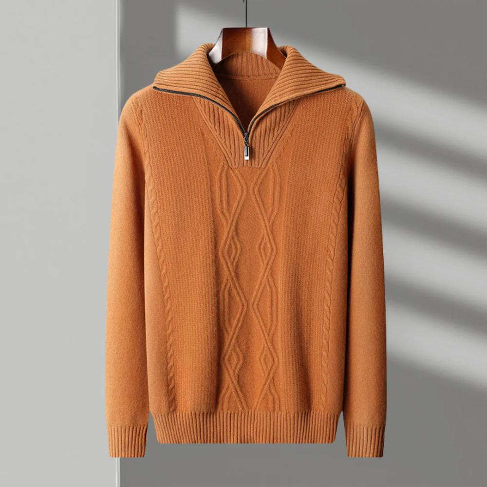 Πουλόβερ Taranto Merino Wool με φερμουάρ