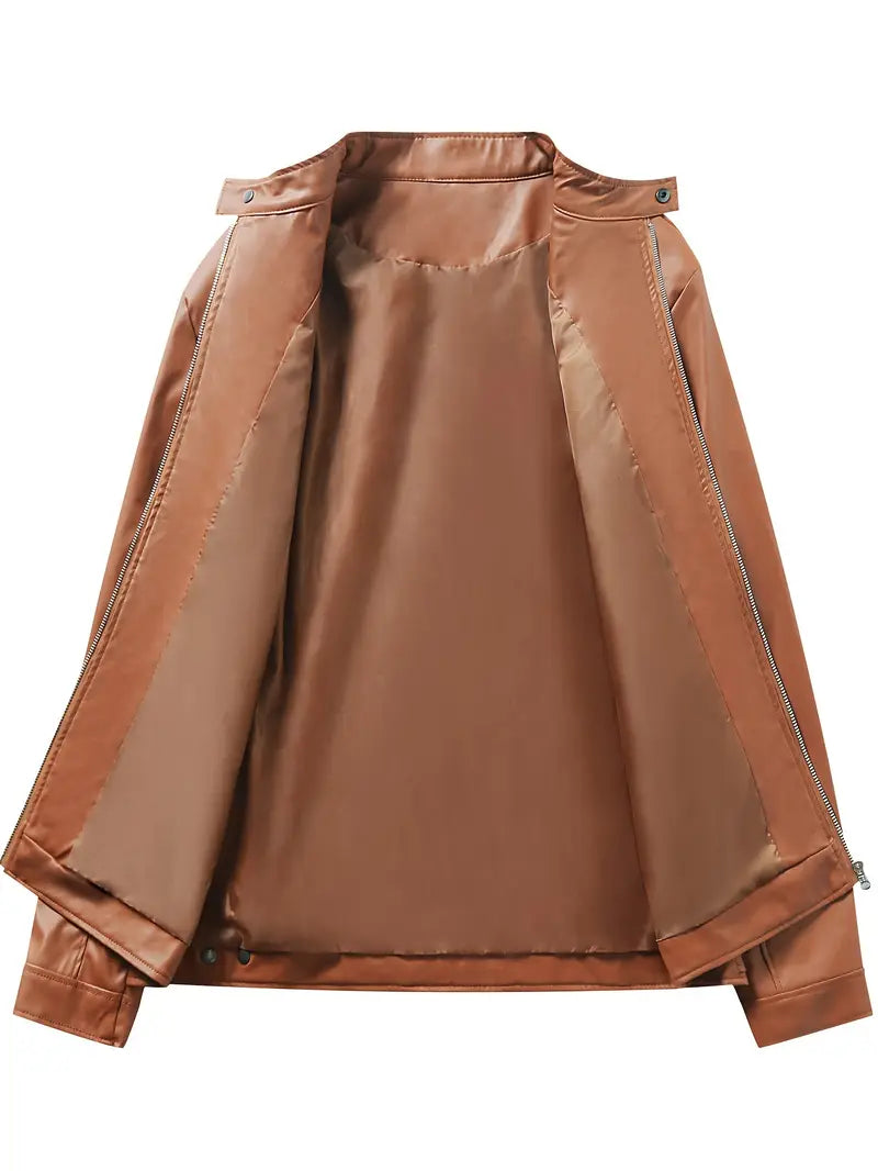 Casual δερμάτινο μπουφάν