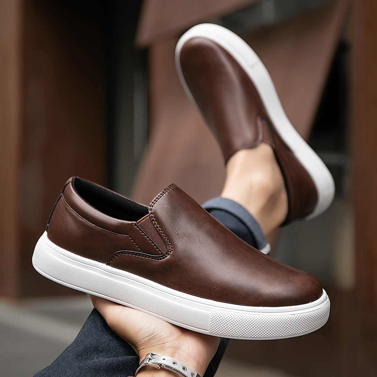 Casual δερμάτινα παπούτσια Slip-On