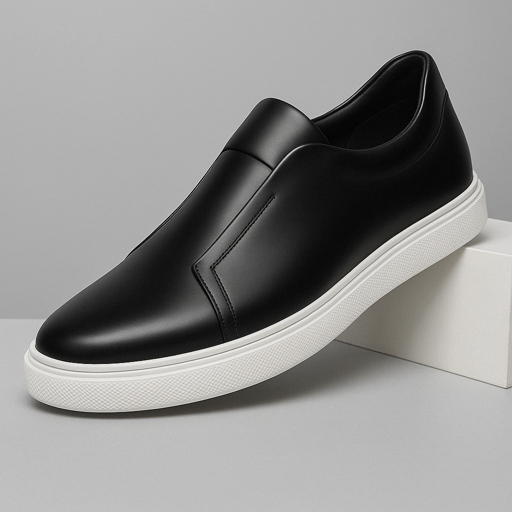 Κομψά δερμάτινα παπούτσια Slip-On
