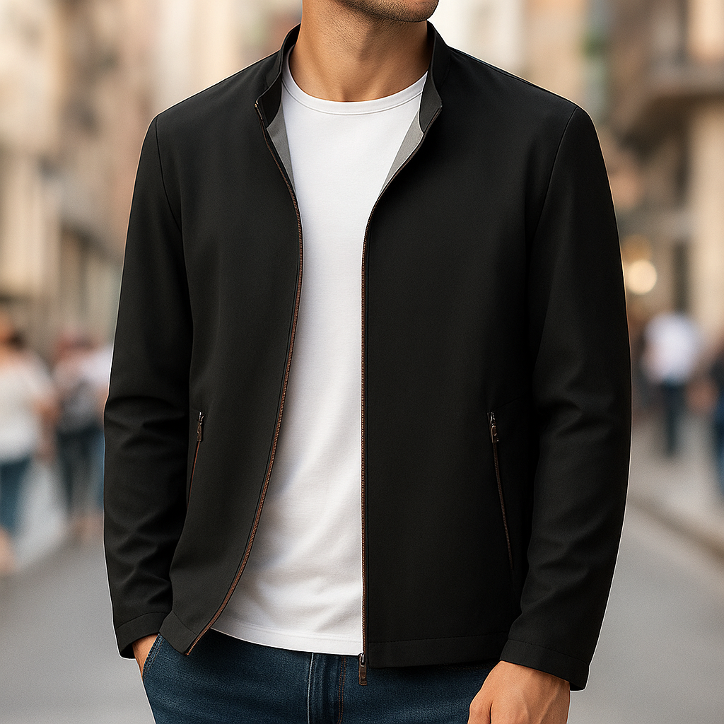 Κομψό μπουφάν με φερμουάρ