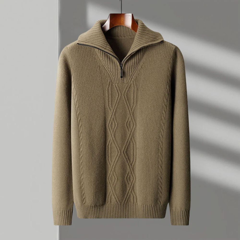 Πουλόβερ Taranto Merino Wool με φερμουάρ