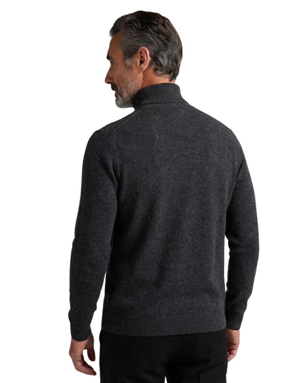 Κομψό μάλλινο πουλόβερ με παχύ γιακά