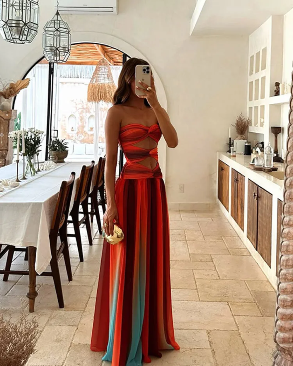 Valentina Κομψό Maxi φόρεμα