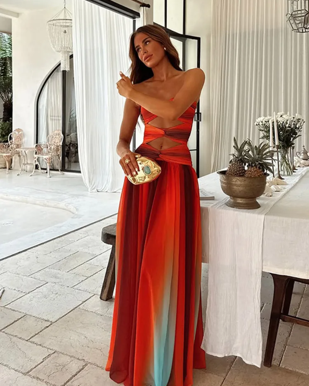 Valentina Κομψό Maxi φόρεμα