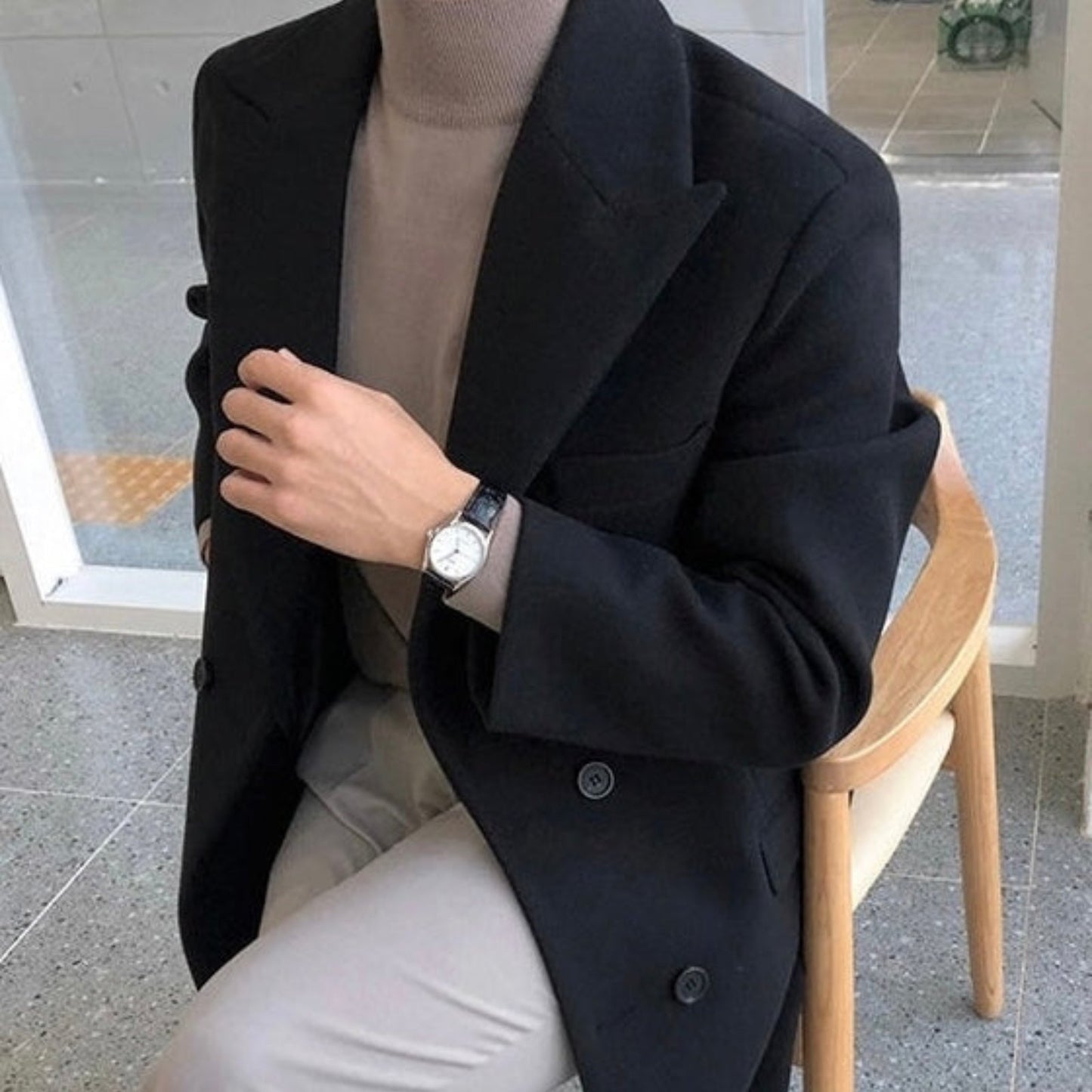 Κομψό παλτό με διπλό στήθος