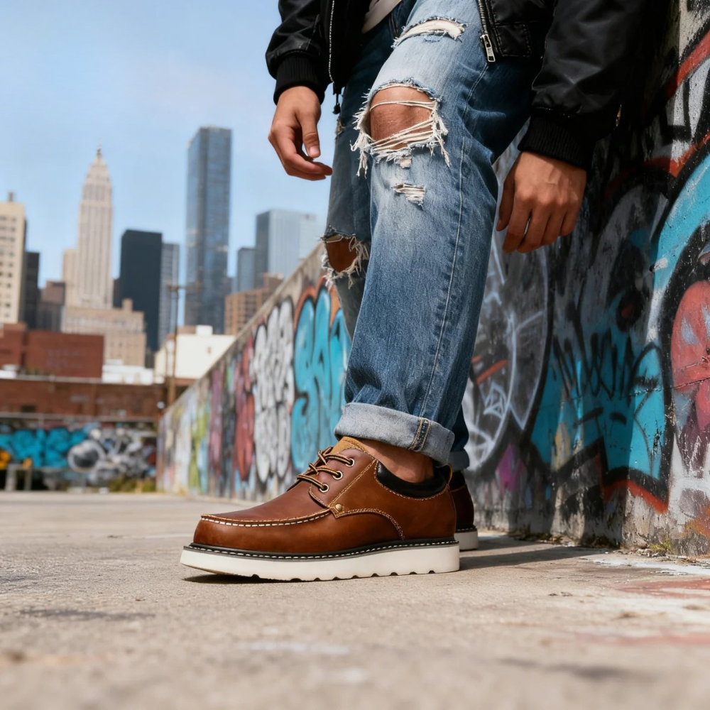 Ρετρό casual δερμάτινα παπούτσια