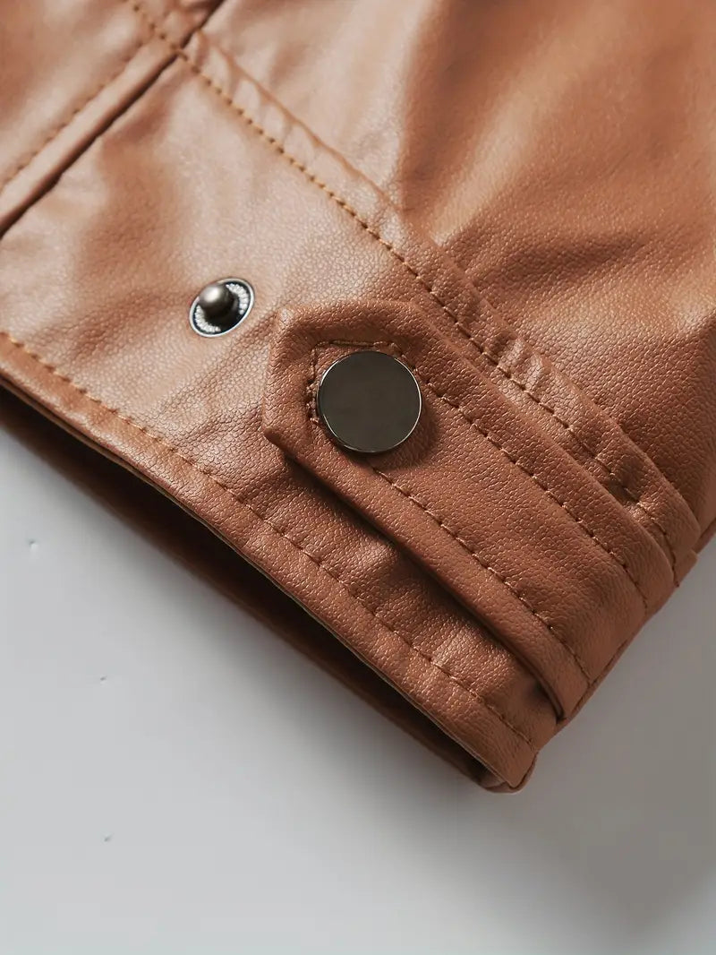 Casual δερμάτινο μπουφάν