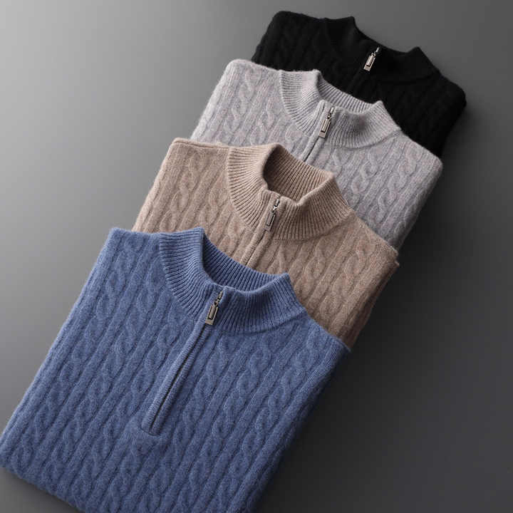 Deneb Cashmere υφασμένο Half Zip