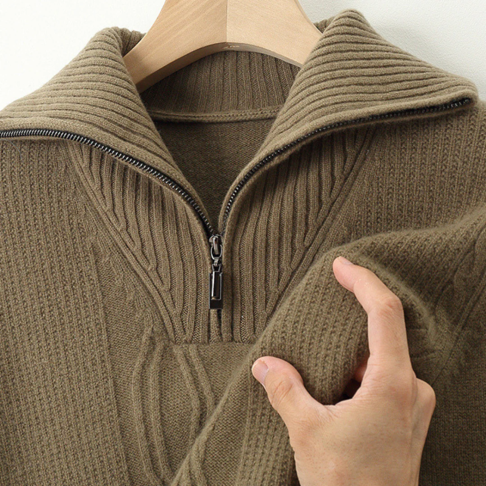 Πουλόβερ Taranto Merino Wool με φερμουάρ