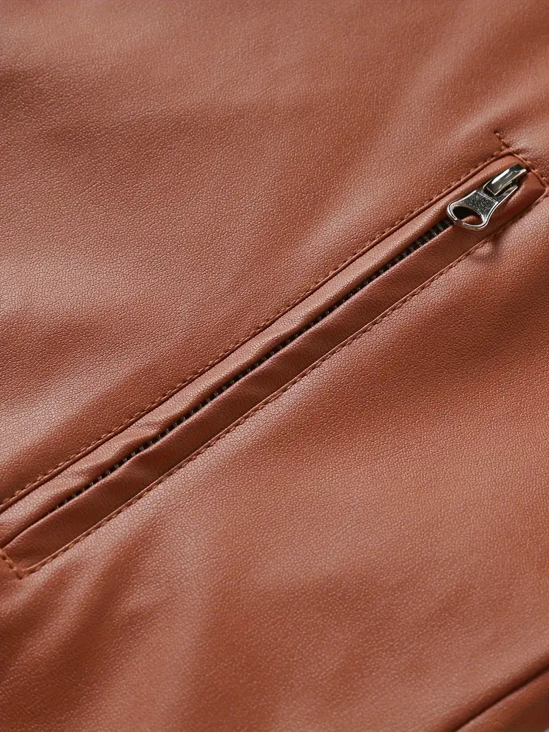 Casual δερμάτινο μπουφάν