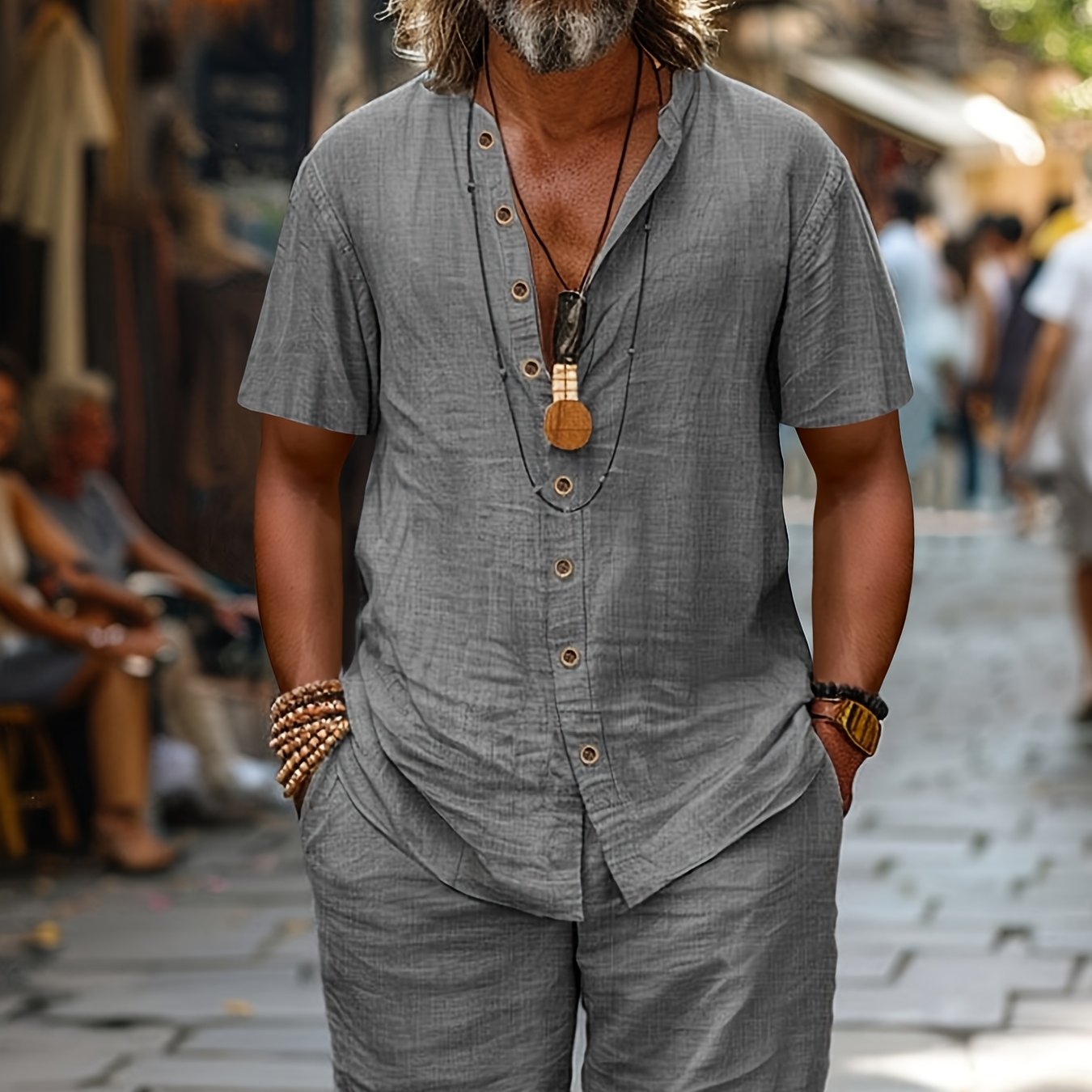 Κομψό σετ με κοντά μανίκια