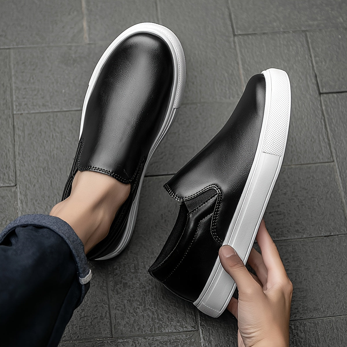 Casual δερμάτινα παπούτσια Slip-On