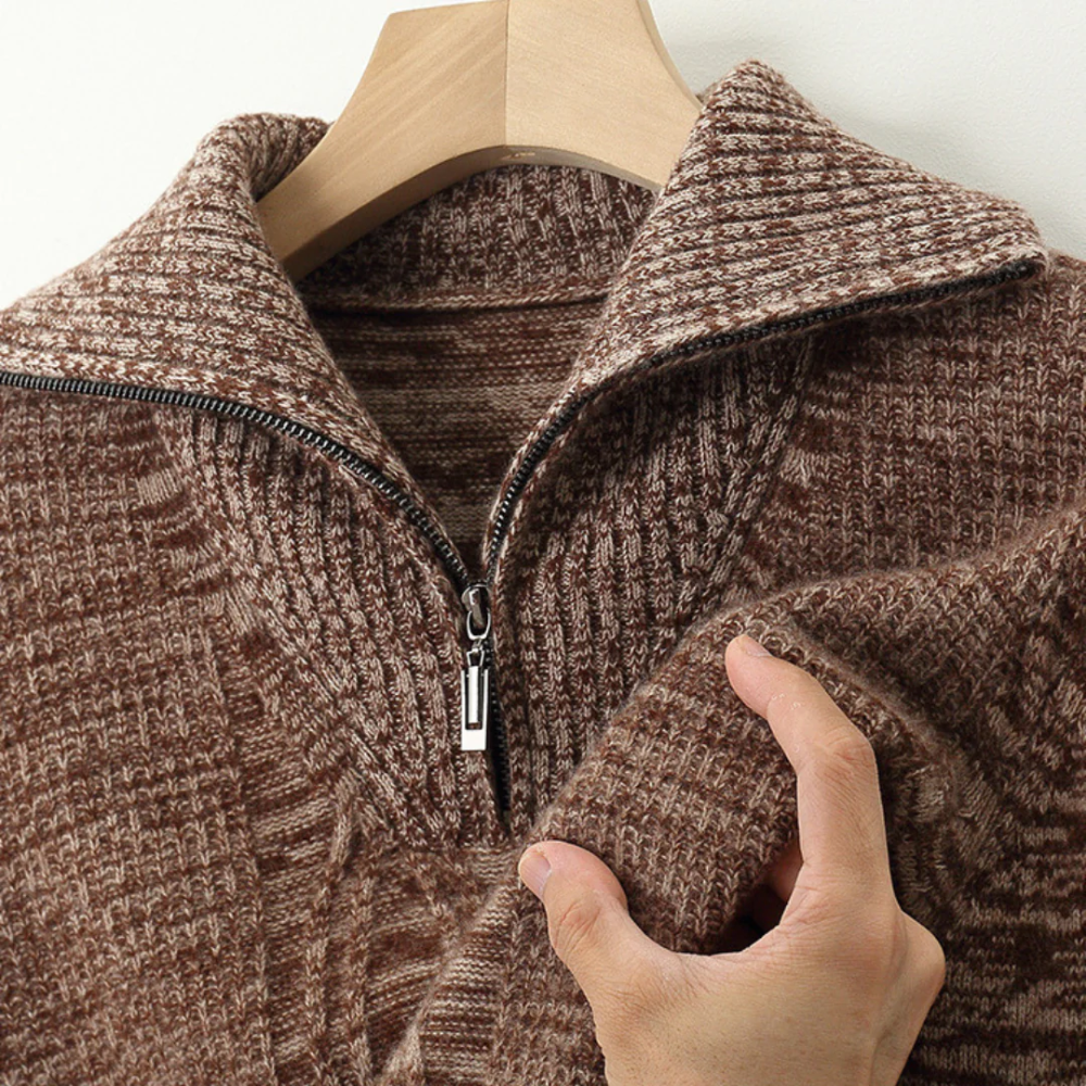Πουλόβερ Taranto Merino Wool με φερμουάρ