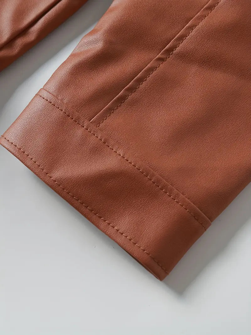 Casual δερμάτινο μπουφάν