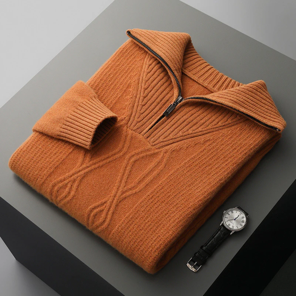 Πουλόβερ Taranto Merino Wool με φερμουάρ