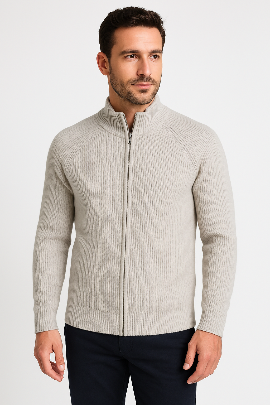 Four Seasons Merino Wool ζακέτα με φερμουάρ