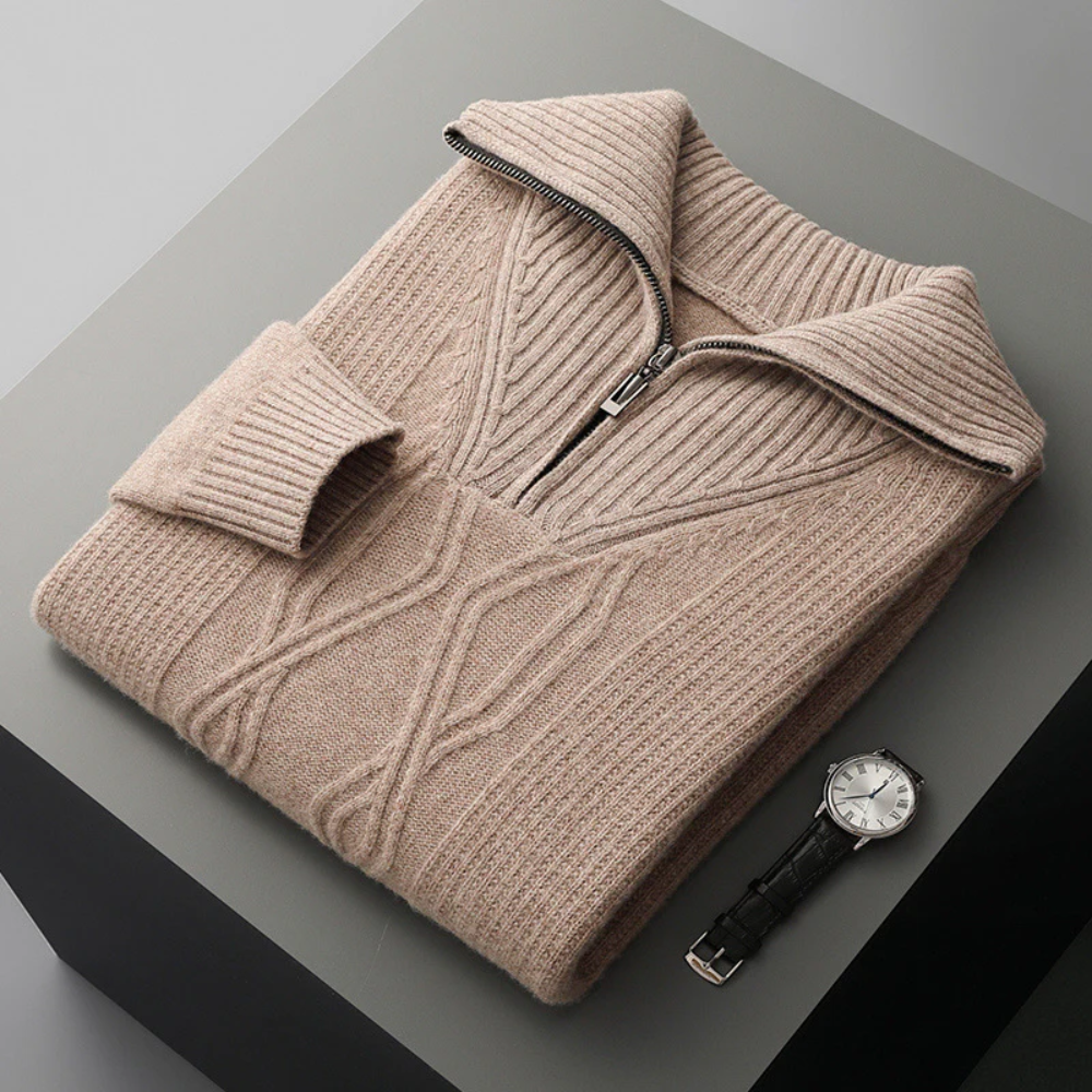 Πουλόβερ Taranto Merino Wool με φερμουάρ