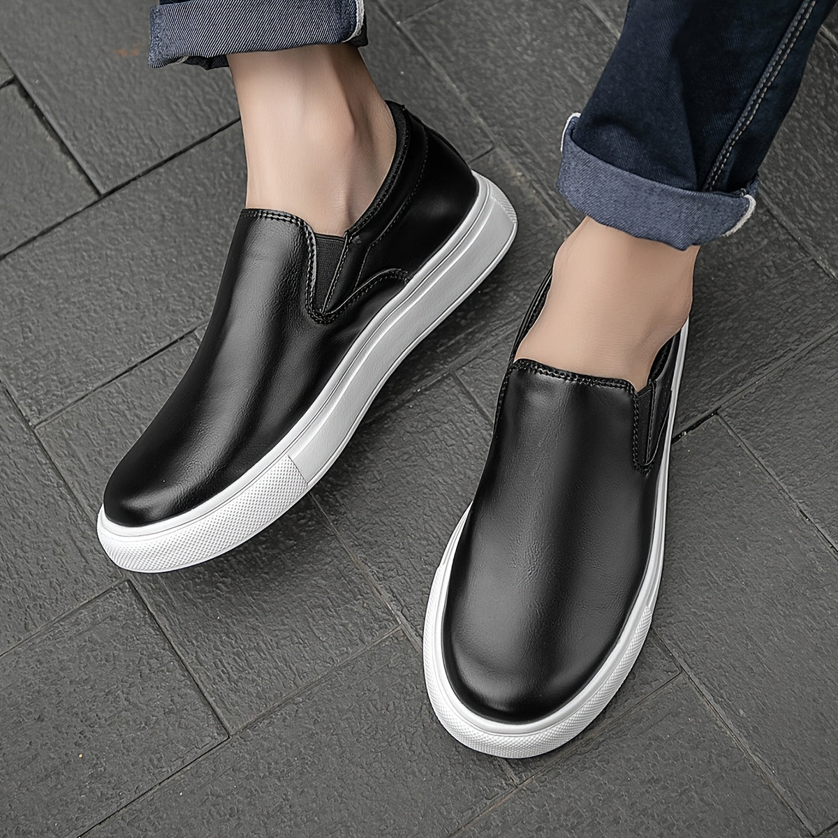 Casual δερμάτινα παπούτσια Slip-On