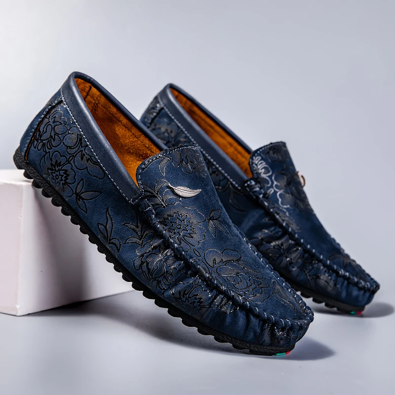 Floral δερμάτινα παπούτσια Loafers