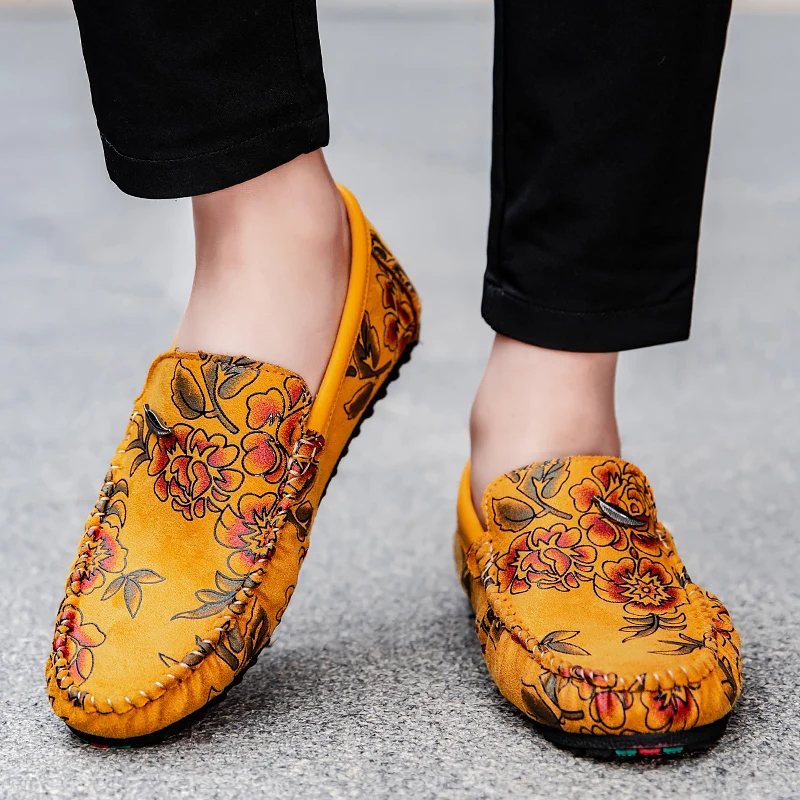 Floral δερμάτινα παπούτσια Loafers