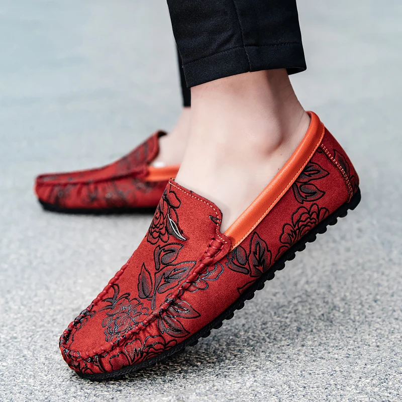 Floral δερμάτινα παπούτσια Loafers