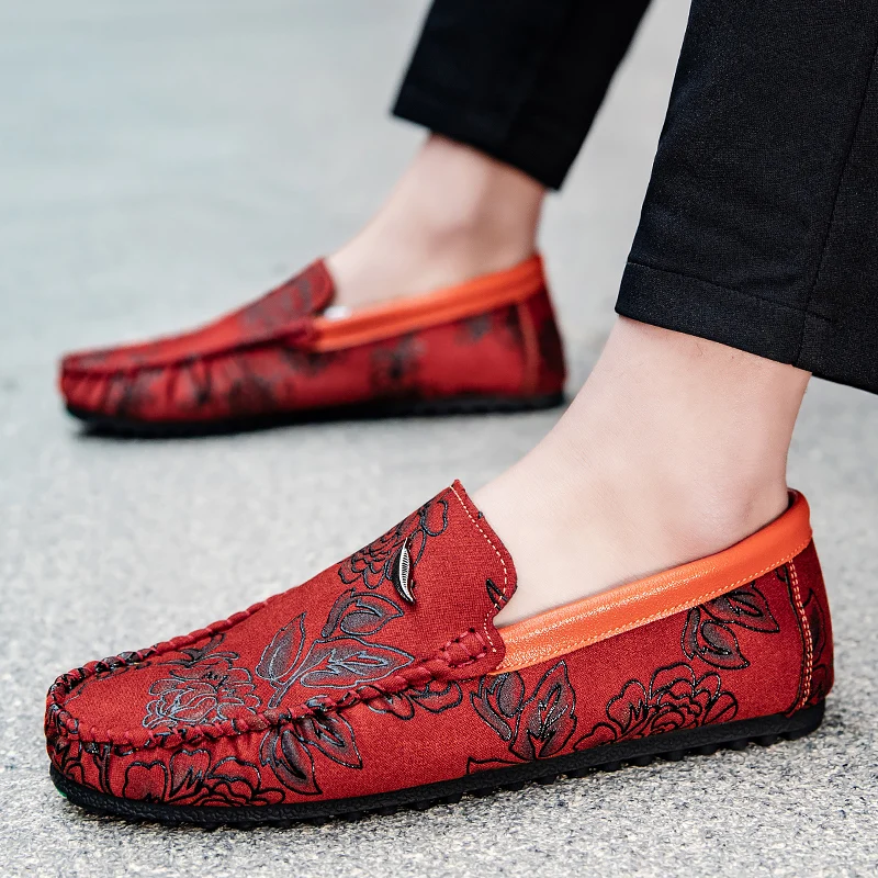 Floral δερμάτινα παπούτσια Loafers