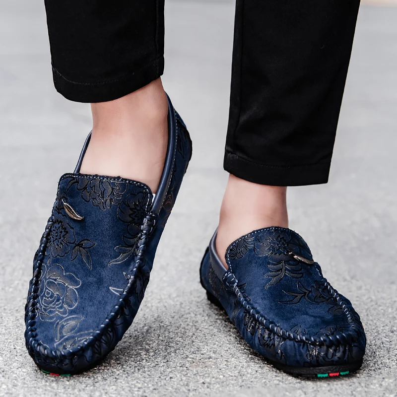 Floral δερμάτινα παπούτσια Loafers