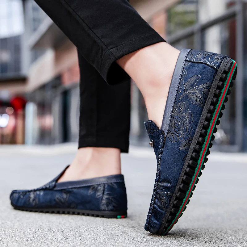Floral δερμάτινα παπούτσια Loafers
