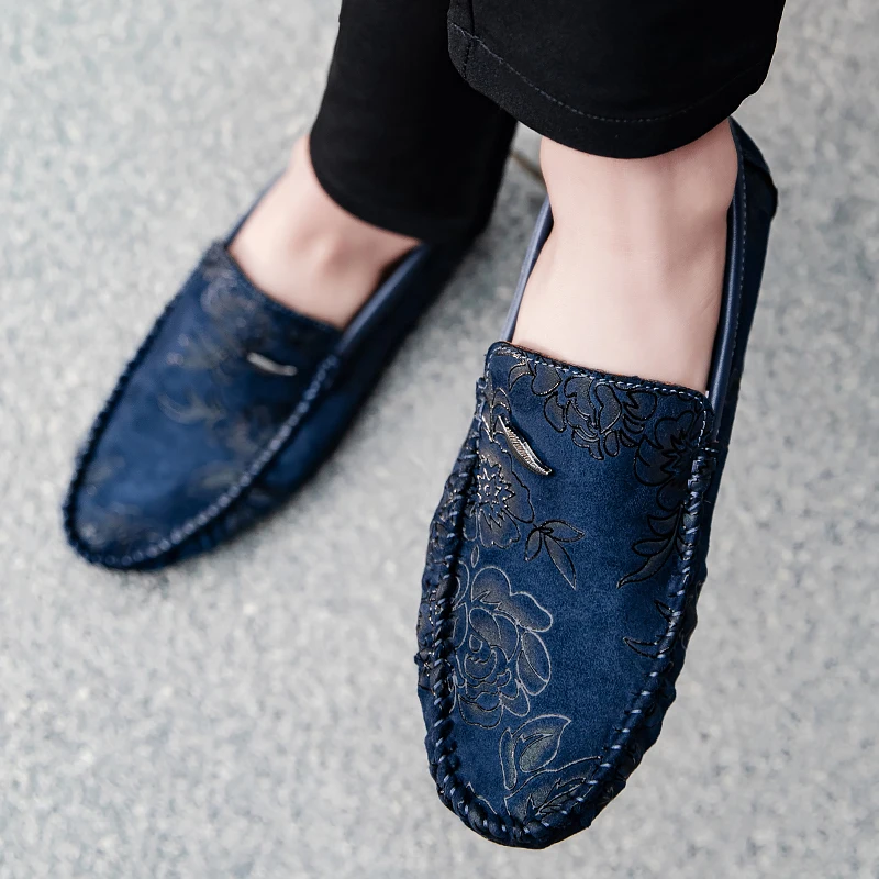 Floral δερμάτινα παπούτσια Loafers