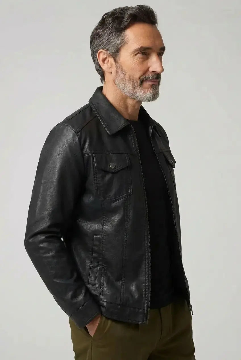 Givalli - Κομψό δερμάτινο μπουφάν