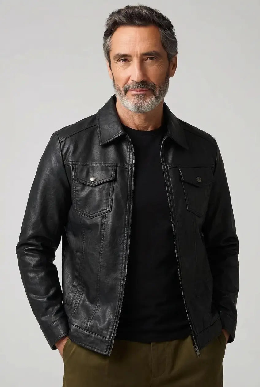 Givalli - Κομψό δερμάτινο μπουφάν