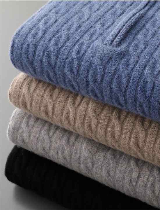 Deneb Cashmere υφασμένο Half Zip