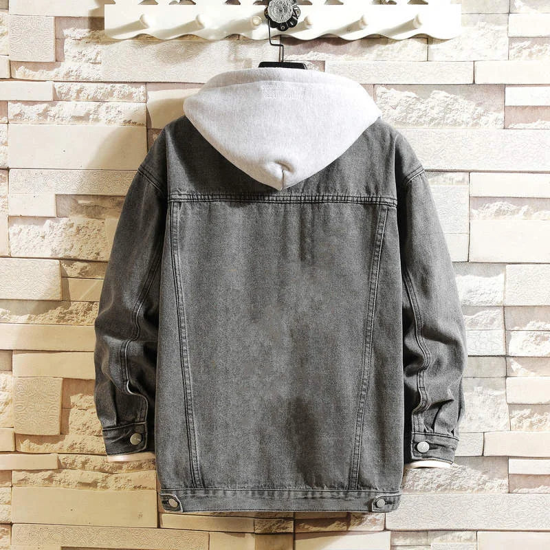 Κομψό τζιν μπουφάν με κουκούλα