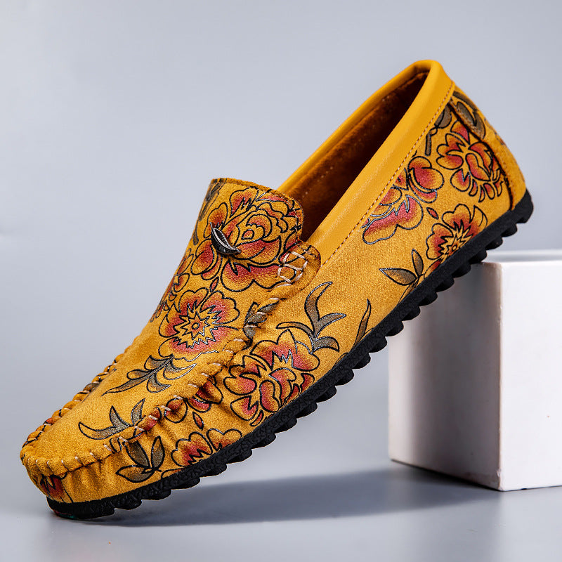 Floral δερμάτινα παπούτσια Loafers