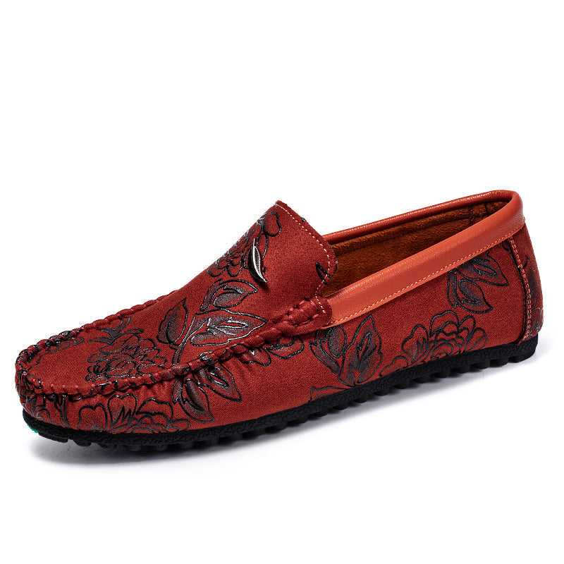 Floral δερμάτινα παπούτσια Loafers