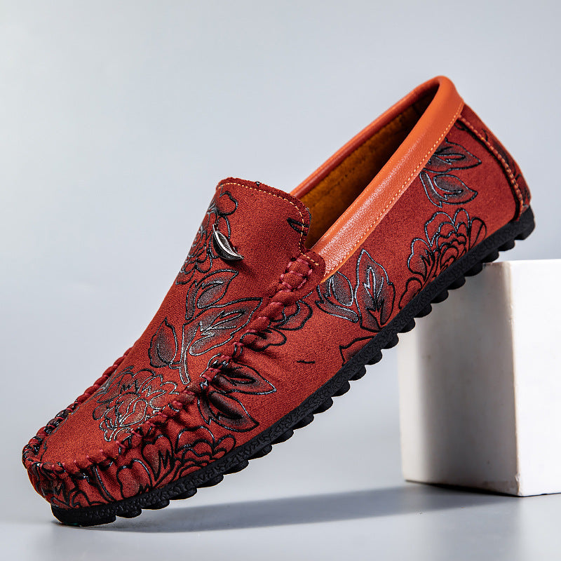 Floral δερμάτινα παπούτσια Loafers