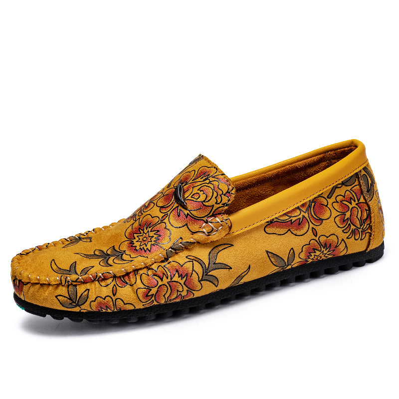 Floral δερμάτινα παπούτσια Loafers